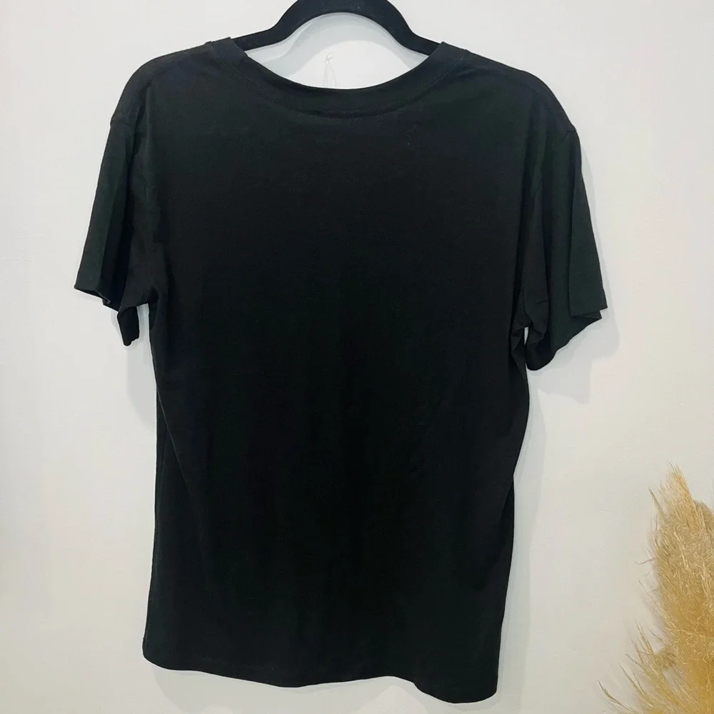 GOODIE TWO SLEEVES• Women’s Cotton Rainbow Lips Black Short Sleeve Graphic Tee S - Picture 4 of 5